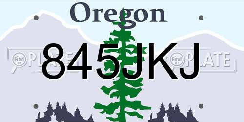845JKJ Oregon License Plate