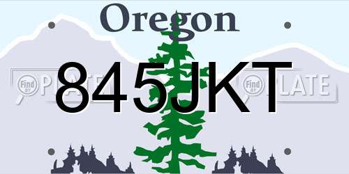 845JKT Oregon License Plate