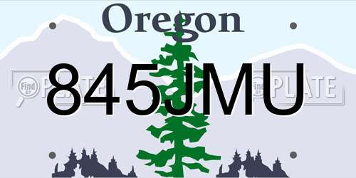 845JMU Oregon License Plate