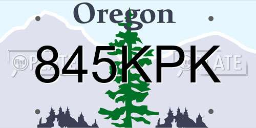 845KPK Oregon License Plate