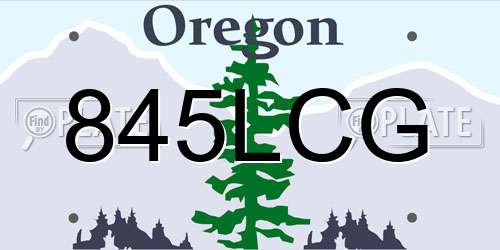 845LCG Oregon License Plate