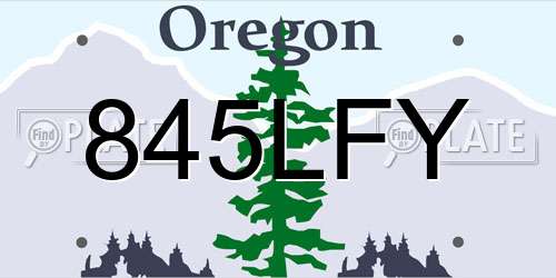 845LFY Oregon License Plate