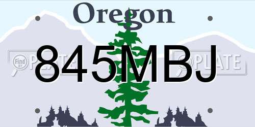 845MBJ Oregon License Plate