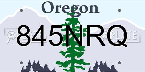 845NRQ Oregon License Plate