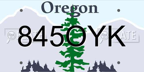 845OYK Oregon License Plate