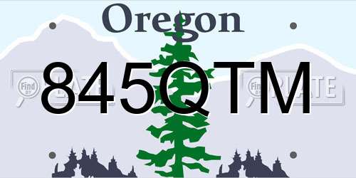 845QTM Oregon License Plate
