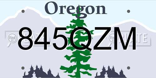 845QZM Oregon License Plate