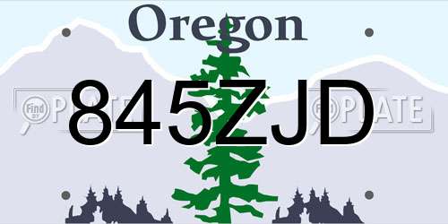 845ZJD Oregon License Plate