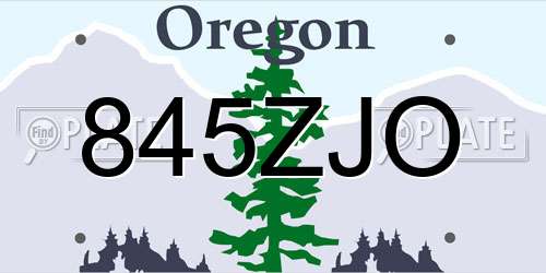 845ZJO Oregon License Plate