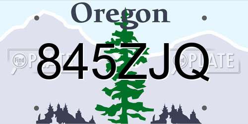 845ZJQ Oregon License Plate