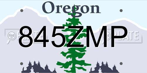845ZMP Oregon License Plate