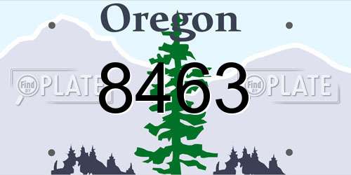 8463 Oregon License Plate