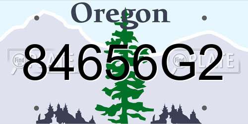 84656G2 Oregon License Plate