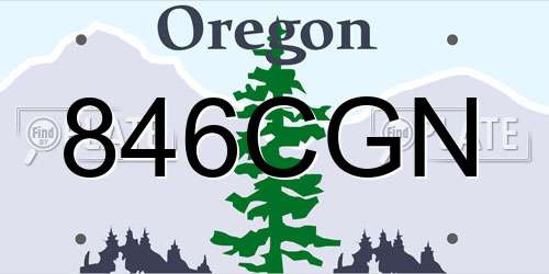 846CGN Oregon License Plate