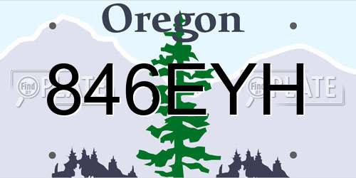 846EYH Oregon License Plate