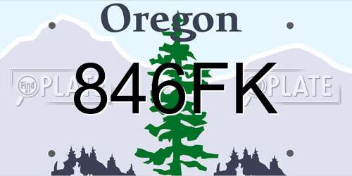 846FK Oregon License Plate