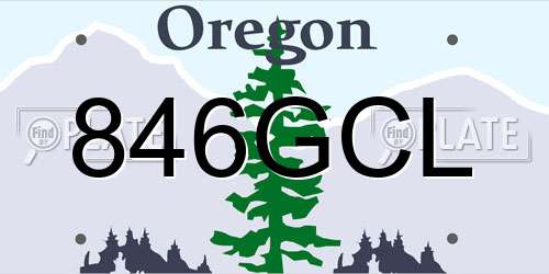 846GCL Oregon License Plate