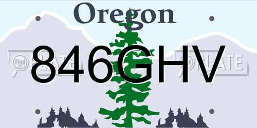 846GHV Oregon License Plate