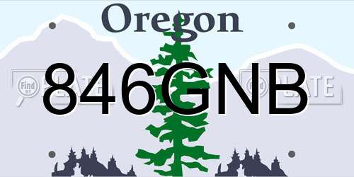 846GNB Oregon License Plate