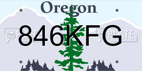 846KFG Oregon License Plate