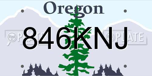 846KNJ Oregon License Plate