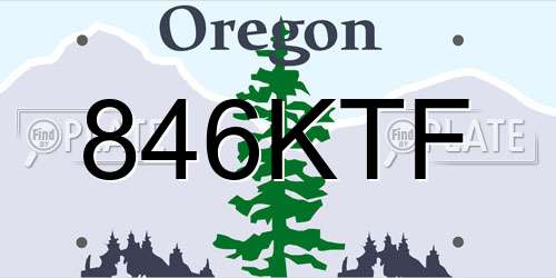846KTF Oregon License Plate