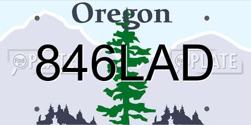 846LAD Oregon License Plate