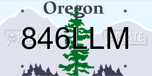 846LLM Oregon License Plate