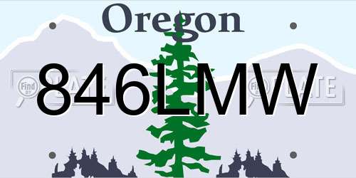 846LMW Oregon License Plate
