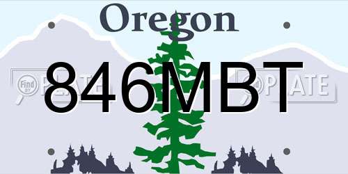 846MBT Oregon License Plate