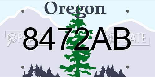 8472AB Oregon License Plate