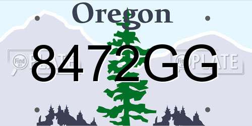 8472GG Oregon License Plate