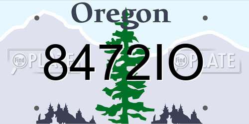 8472IO Oregon License Plate