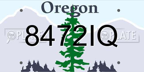 8472IQ Oregon License Plate