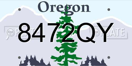 8472QY Oregon License Plate