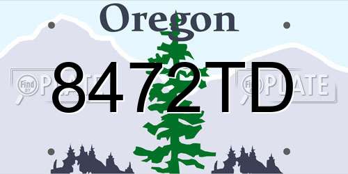8472TD Oregon License Plate