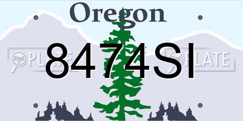 8474SI Oregon License Plate