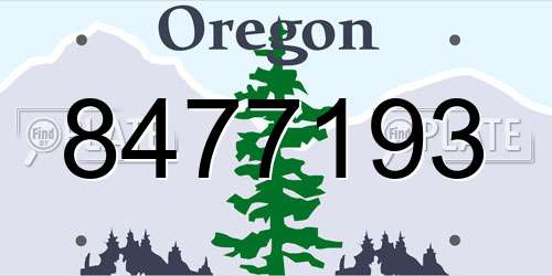 8477193 Oregon License Plate