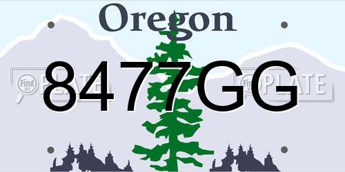 8477GG Oregon License Plate