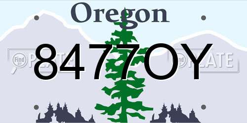 8477OY Oregon License Plate