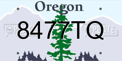 8477TQ Oregon License Plate