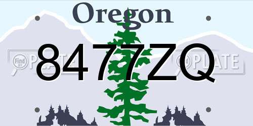 8477ZQ Oregon License Plate