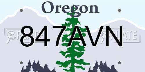 847AVN Oregon License Plate