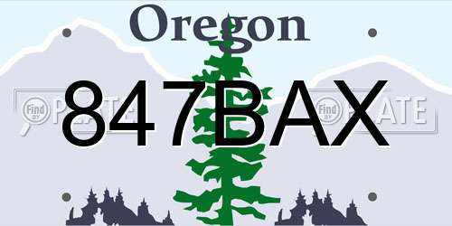 847BAX Oregon License Plate