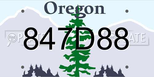 847D88 Oregon License Plate