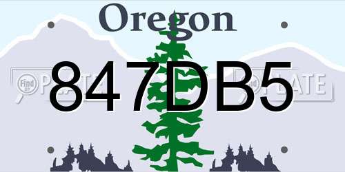 847DB5 Oregon License Plate
