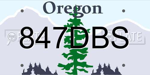 847DBS Oregon License Plate