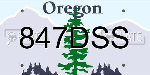 847DSS Oregon License Plate