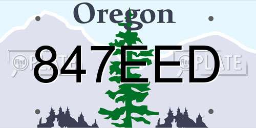 847EED Oregon License Plate