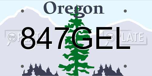 847GEL Oregon License Plate